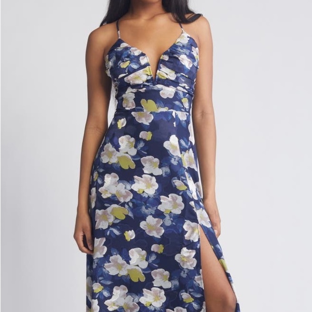Lulus Navy Floral Dress